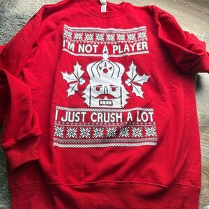 Jerzees Red Graphic Crewneck Sweater